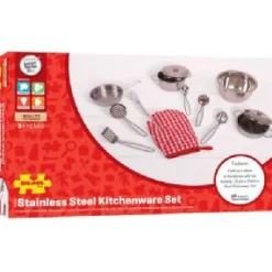 Bigjigs Stainless Steel Kitchenware Set Role Play|Pre School