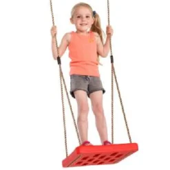 Online Blowmoulded Foot Swing with Polyprop Ropes Red Swings|Swing Accessories