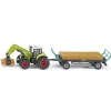 Claas Tractor with Bale Grab, Bale Trailer and Bales 1:50 Model Tractors|Role Play