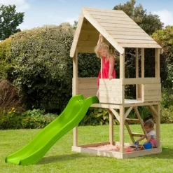 Best Wooden Lookout Tower Playhouse and Slide Houses|Climbing Frames